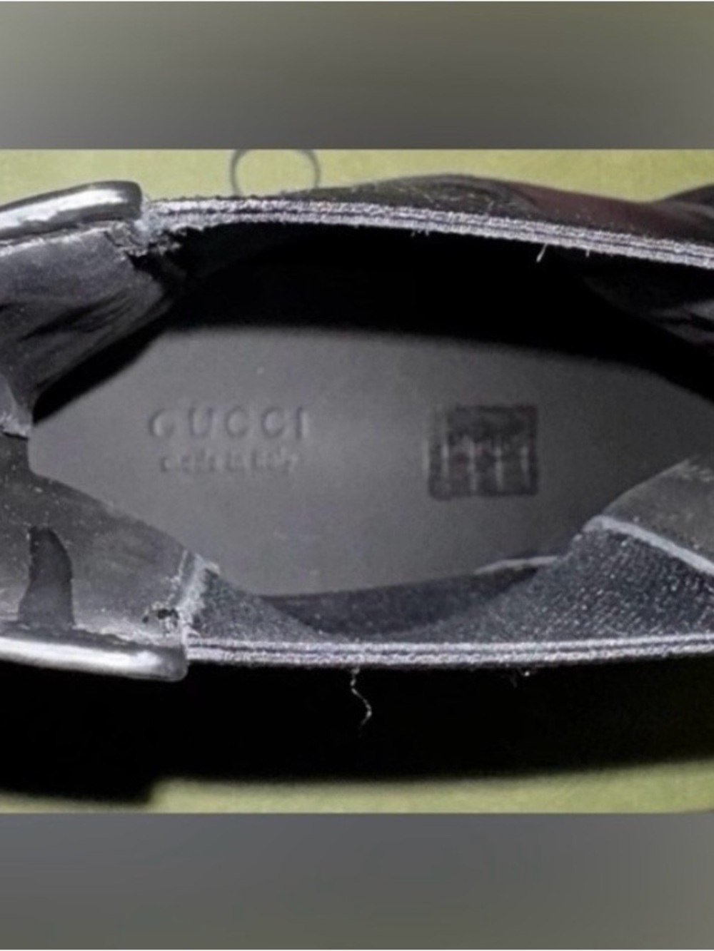Gucci Black Leather Chelsea Boot Sierra Stretch Ankle Pink Heel Women’s Size 10 - Picture 6 of 7